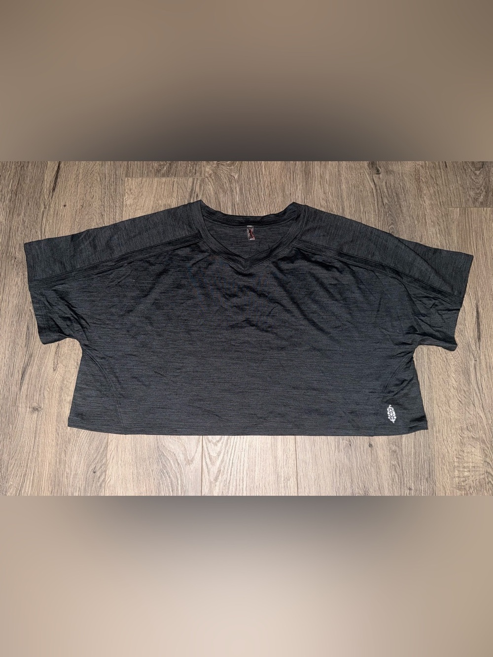 FP Movement by Free People Black Short Sleeve Cropped Tee
